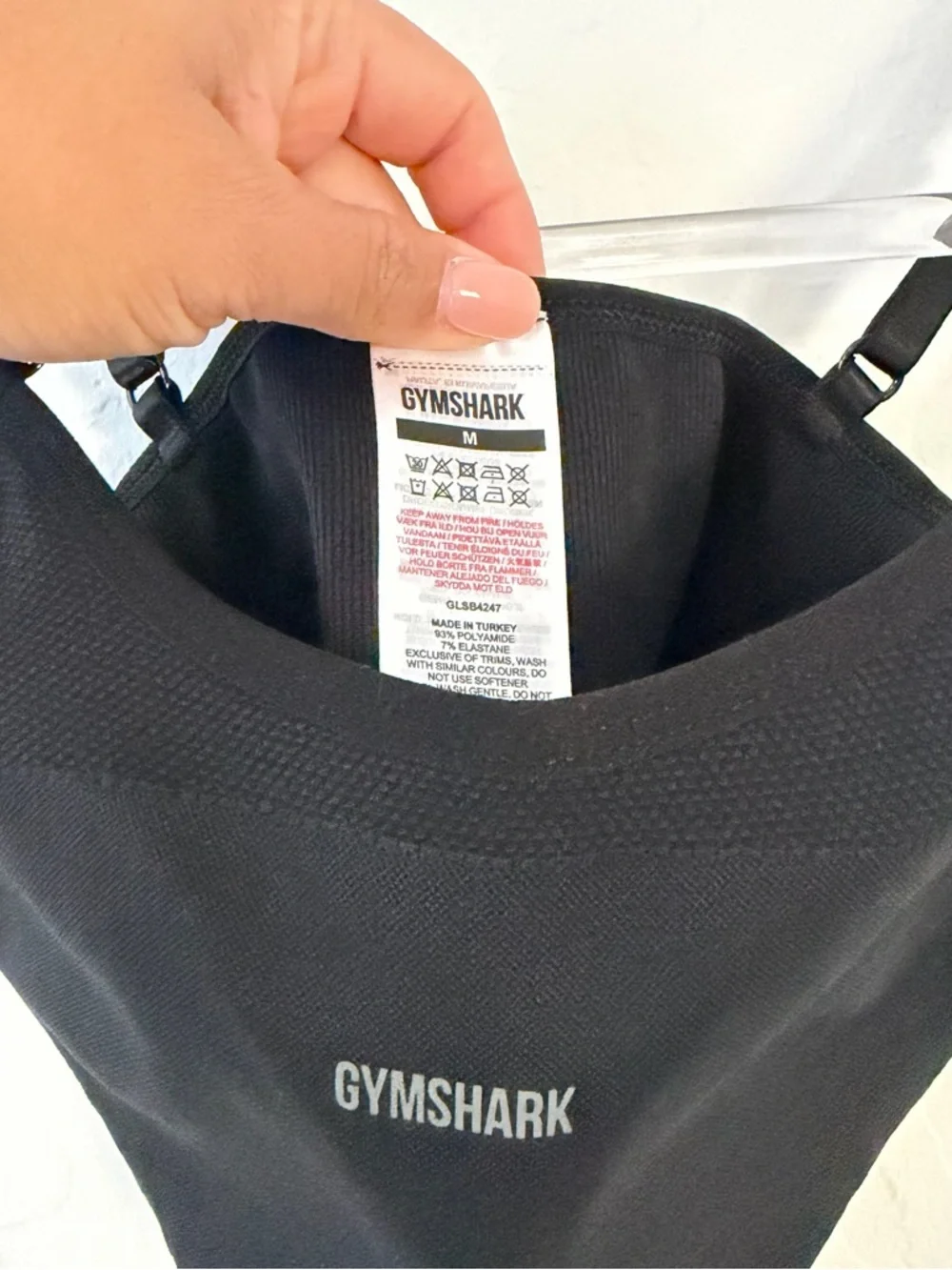 Gymshark Black High-Neck Strappy Sports Bralette - Picture 7 of 7